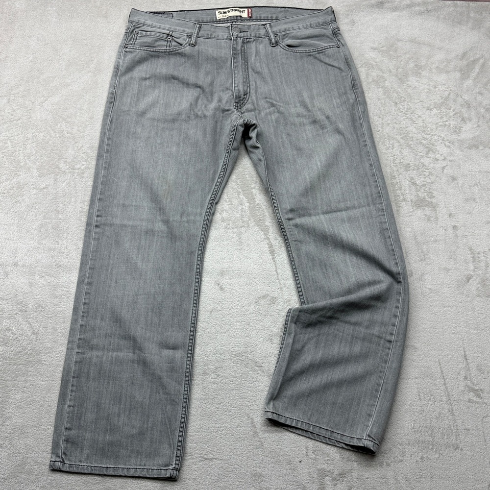 Levis 514 Slim Straight Jeans Mens 38x30 Grey Denim Cotton Pants